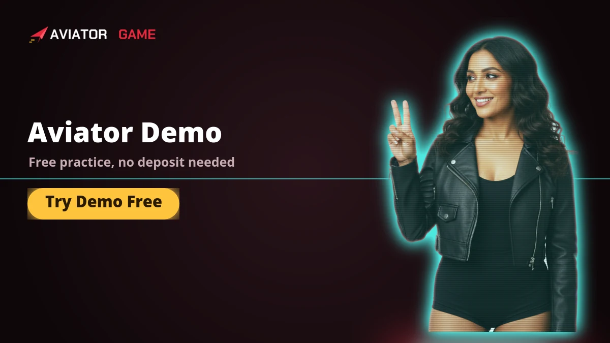 Aviator demo banner showing free practice play with no deposit needed