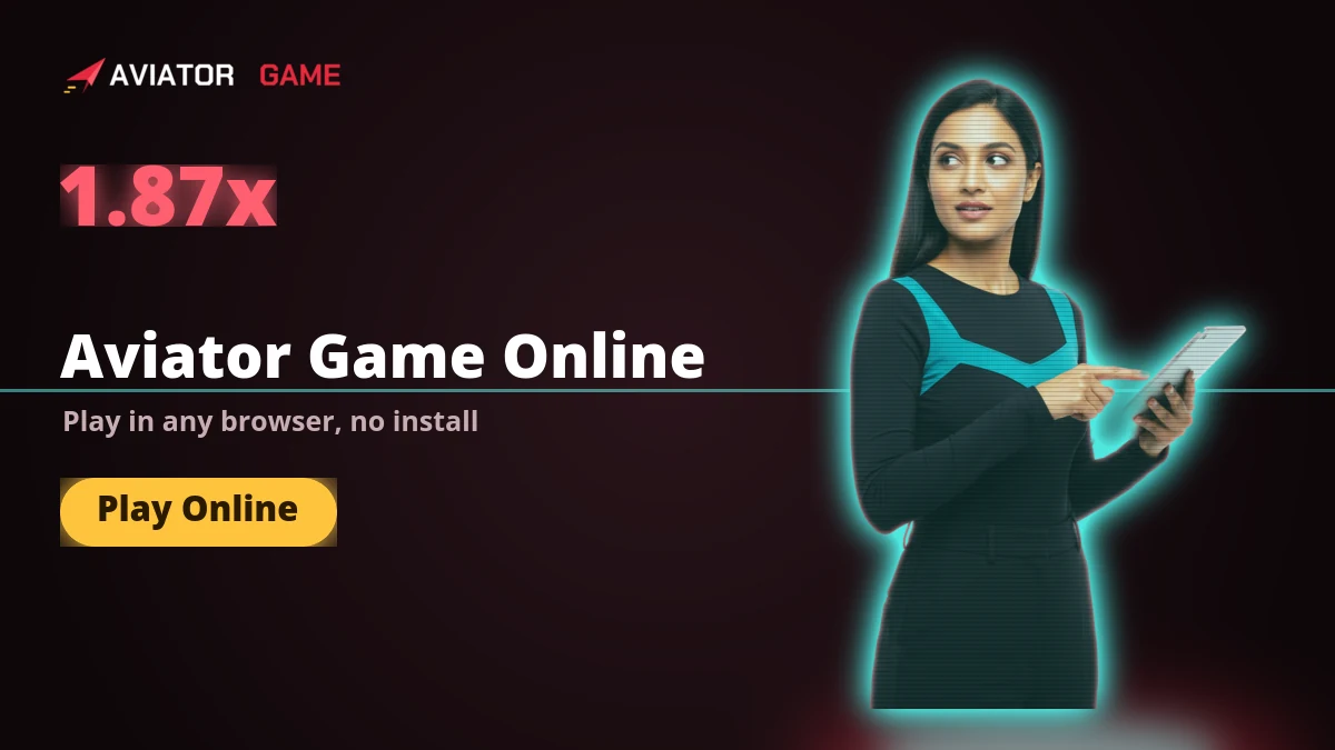 Aviator game online banner showing browser play with no install needed
